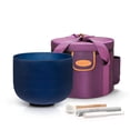 thumbnail image 1 of TOPFUND Indigo A Note 10 inch Crystal Singing Bowl Third Eye Chakra with Heavy Duty Carrying Case and Suede Stick, 1 of 10