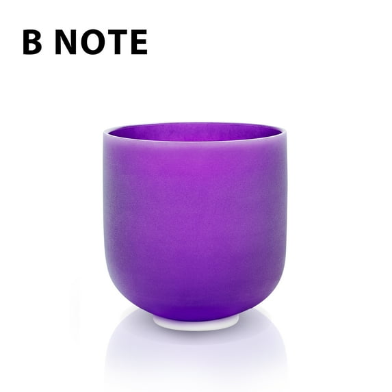 TOPFUND Purple B Note Crystal Singing Bowl Crown Chakra 6 inch with Sponge Padded Bundle Bag and Singing Bowl Rubber Mallet and Suede Striker for Sound Healing Meditation