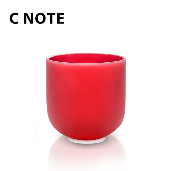 TOPFUND Red C Note Crystal Singing Bowl Root Chakra 6 inch with Sponge Padded Carry Case Bag and Singing Bowl Rubber Mallet and Suede Striker for Sound Healing Meditation