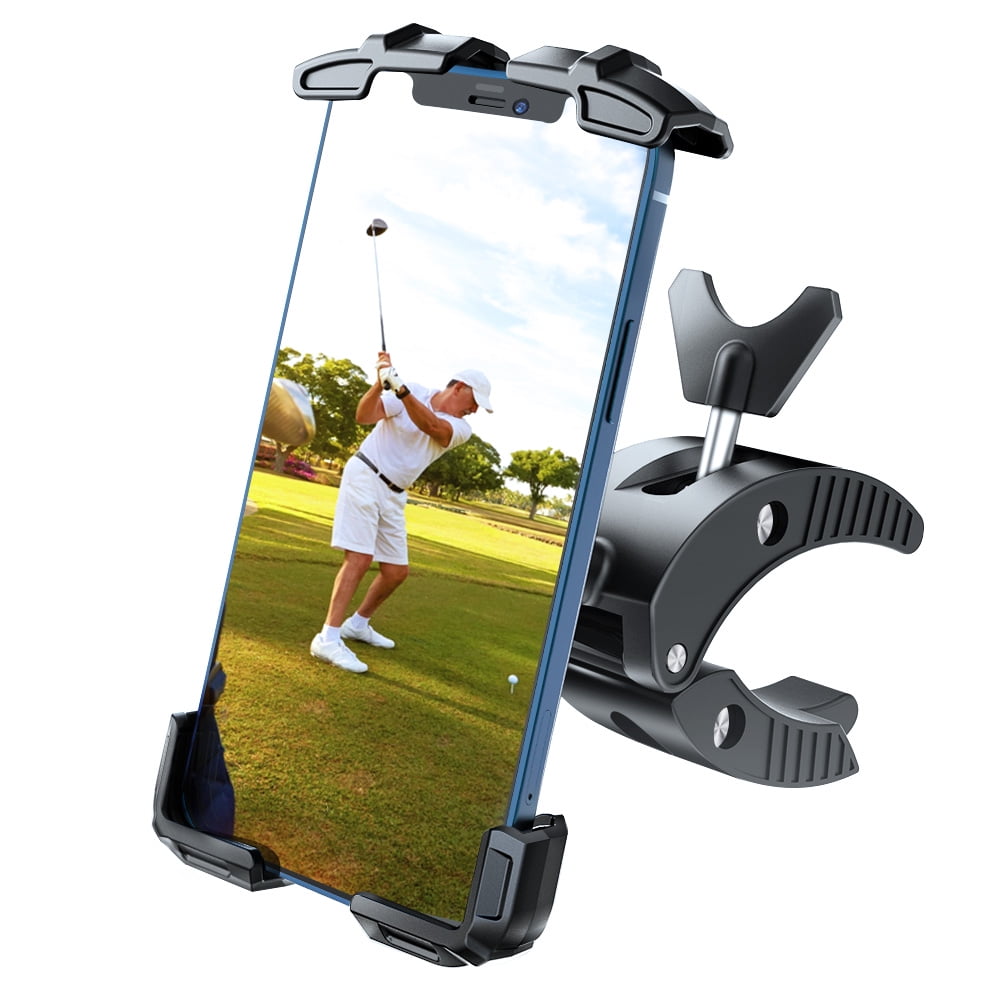TOPGO Golf Cart Phone Holder, No Shaking Cell MounTOPGO Golf Cart Phont Holder for Bike, One-Handed Pick and Place Bike Phone Holder for Handlebars, Compatible with iPhone 13 and All 4.7-6.8" Devices
