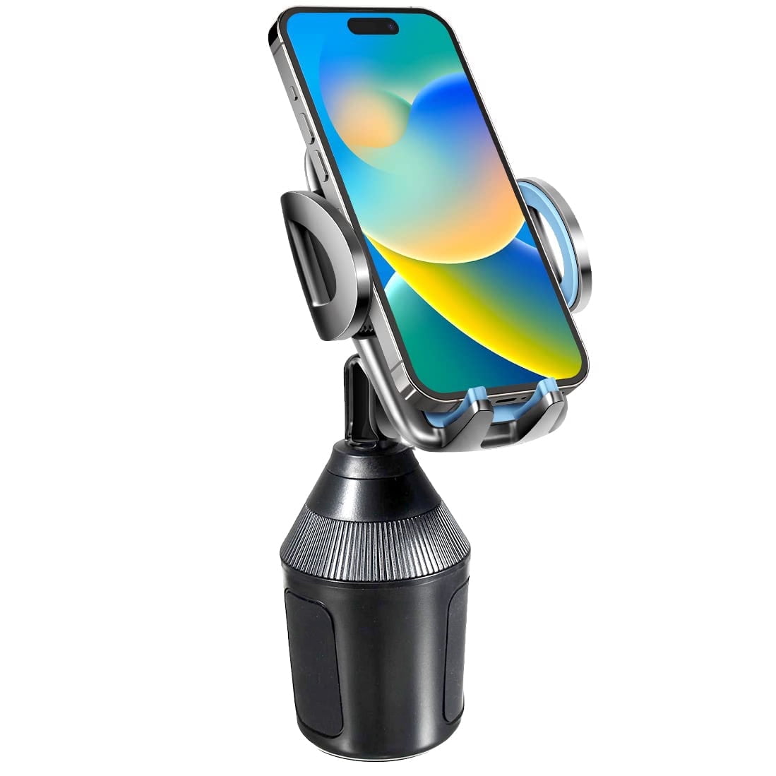 TOPGO Universal Adjustable Cup Holder Cradle Car Mount for Cell Phone iPhone (Black)