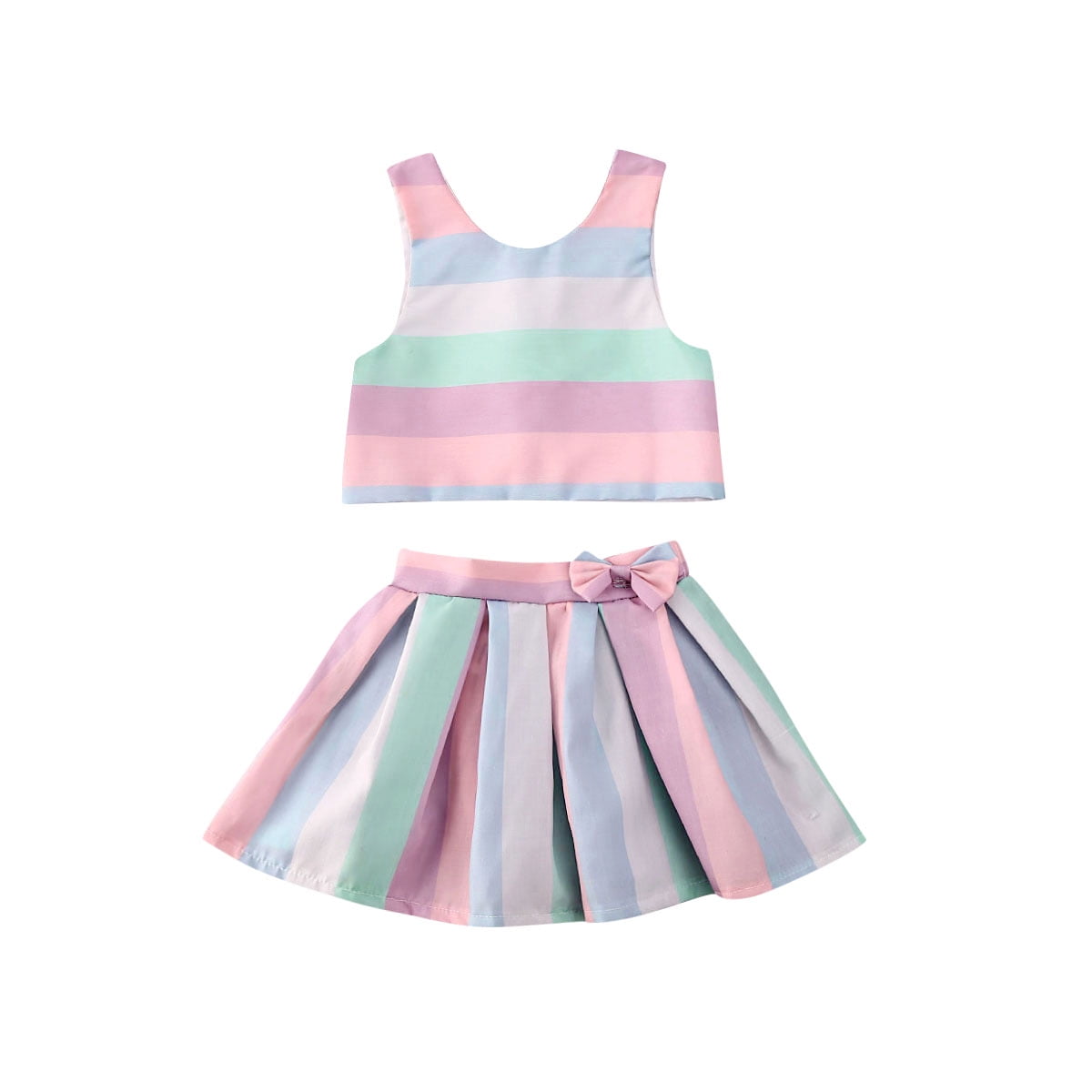 Toddler Casual Striped Sweatsuit Set/Dress