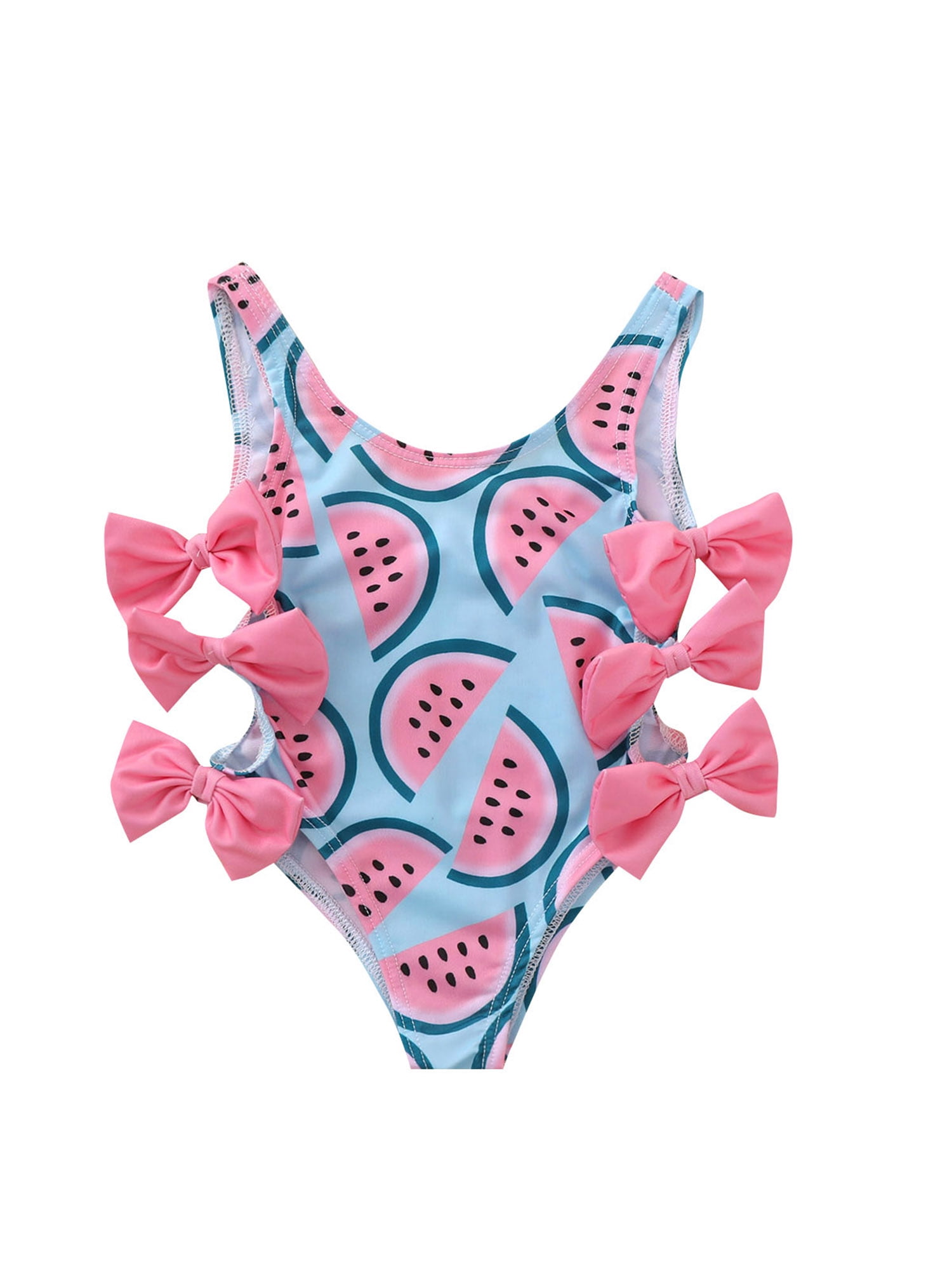 TOPGOD Newborn Baby Girls Swimsuit Ruffle Floral Print Swimwear Cute Toddler Kids Bikini Bathing