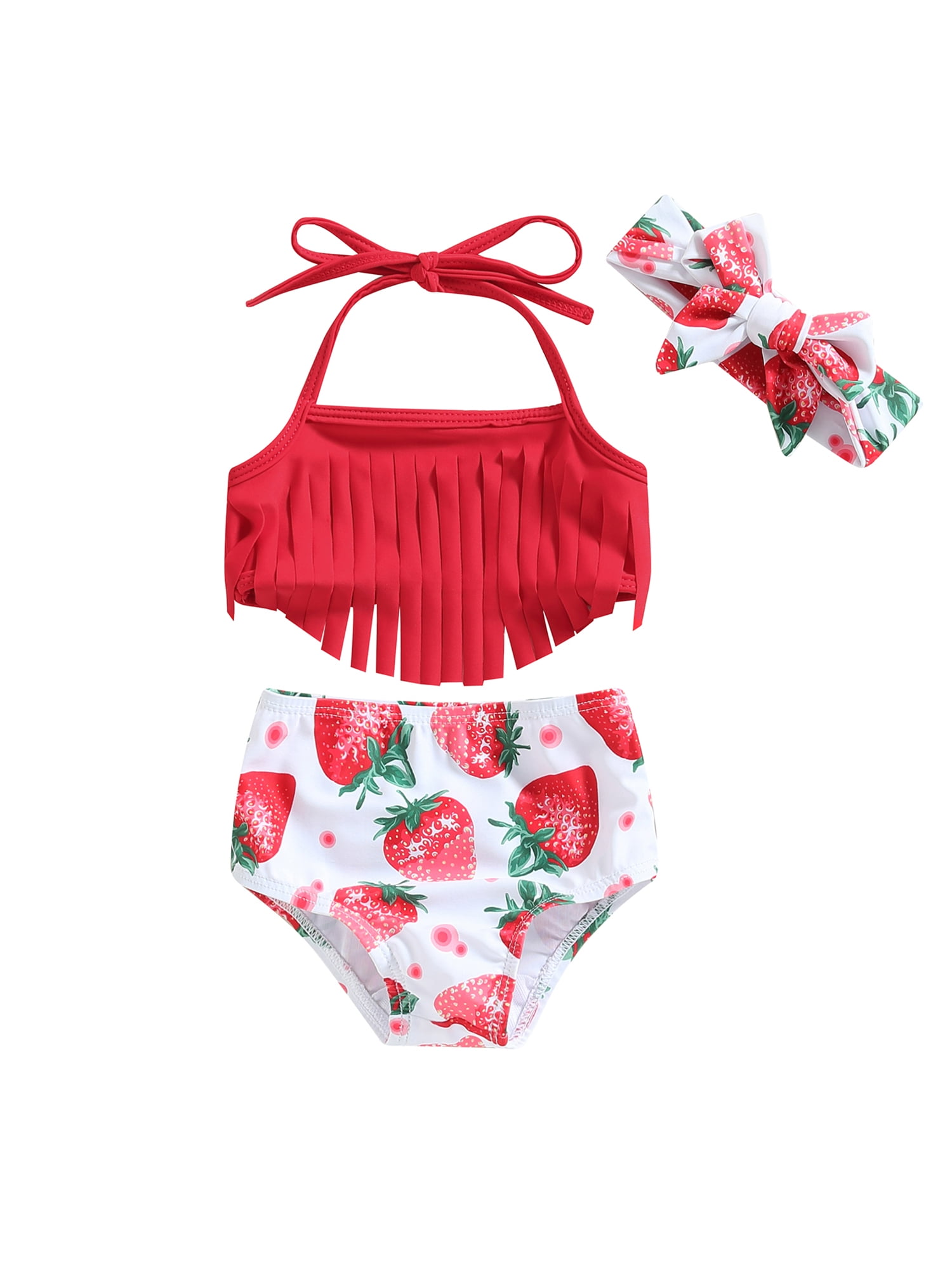 TOPGOD Toddler Girl Bathing Suit Two Piece Baby Girl Swimsuit Halter