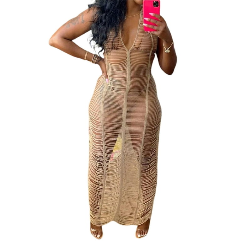 Tie up top halter neck dress