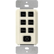 TOPGREENER 1-Hour No Neutral Wire Countdown Timer Switch, 1-5-10-20-30-60 Min, for Bathroom Fans and Lights, LED Indicator, 120VAC 60Hz, 1/2HP, 150W LED, UL Listed, TGT06-1H-JT-LA, Light Almond