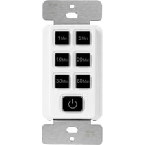 TOPGREENER 1-Hour No Neutral Wire Countdown Timer Switch, 1-5-10-20-30-60 Min, for Bathroom Fans and Lights, LED Indicator, 120VAC 60Hz, 1/2HP, 150W LED, UL Listed, TGT06-1H-JT-W, White