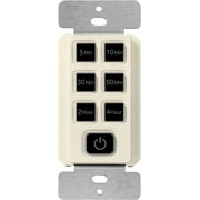 TOPGREENER 4-Hour Countdown Timer Switch, 5-10-30-60 Min 1-2-4 Hour Settings, for Fans and Lights, 120VAC 60Hz, 1/2HP, 150W LED, Neutral Wire Required, UL Listed, TGT06-4H-RT-LA, Light Almond