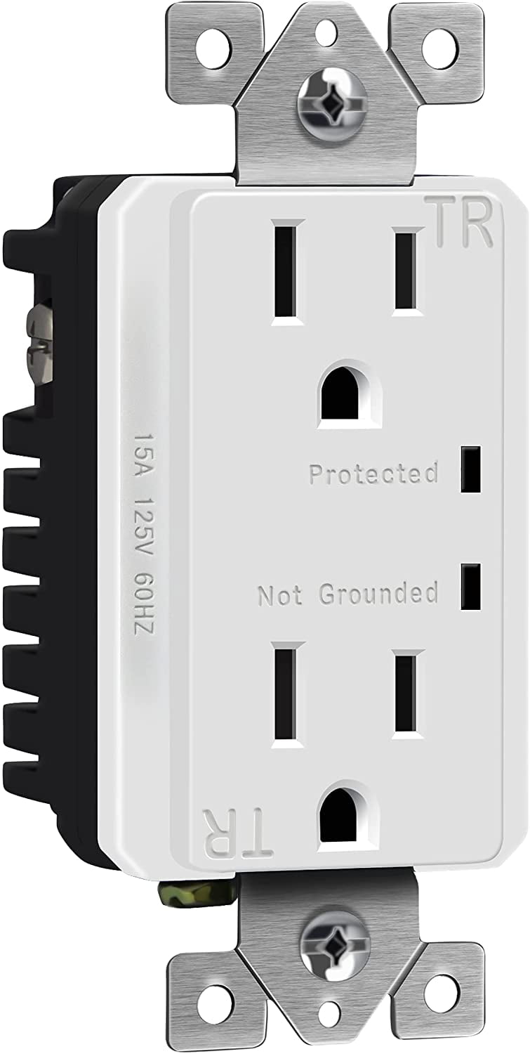 TOPGREENER 900 Joule Surge Protector Outlet, Grounding Indicator, Child