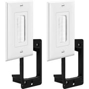 TOPGREENER Bristled Brush Wall Plate with Mounting Brackets, Pass-Through Wall Plate for Low Voltage Cables, Mid-Size 1-Gang 4.88" x 3.11", Polycarbonate Thermoplastic, TG8891MB-2PCS, White, 2 pack