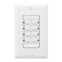 TOPGREENER Countdown Timer Switch, in-Wall Electrical Switch for Fans, Lights, Ventilation, 1-5-10-30-45 min, 1-2-4 hr, 600W LED, 1/2HP, Neutral Wire Required, UL Listed, TGT08-4-W