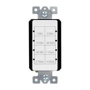 TOPGREENER Countdown Timer Switch, in-Wall Electrical Switch for Fans, Lights, Ventilation, 1-5-10-30-45 min, 1-2-4 hr, 600W LED, 1/2HP, Neutral Wire Required, UL Listed, TGT08-4-W