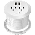 thumbnail image 1 of TOPGREENER Desktop Power Grommet with 60W PD Fast Charging USB C, GaN Desk Grommet for MacBook, 2 USB-A Ports and Duplex Receptacles, 3” Diameter Power Grommet, TTRP48APD60-W, White, 1 of 7