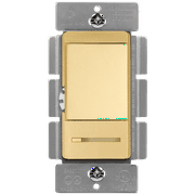 TOPGREENER Dimmer Switch with Light Adjustment Slider, Single Pole or 3 Way, 150W LED, 600W Incandescent/Halogen, 120V 60Hz, UL Listed, TGDMDS-120-GD, Gold