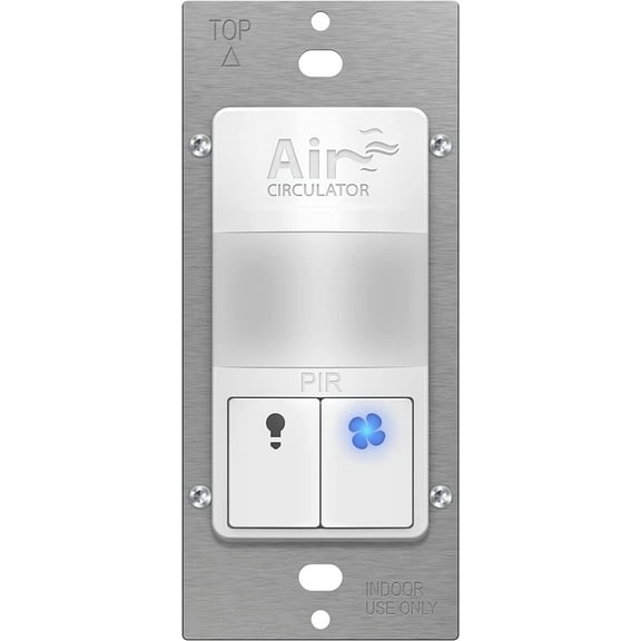 TOPGREENER Dual Load Air Circulator Switch, Auto Hourly Fresh Air Switch & Infrared PIR Motion Sensor Fan & Light Control, 120VAC, 1/4HP, 3A Max Fan Load, TDTOS5-W, White