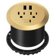 thumbnail image 1 of TOPGREENER GaN Desk Grommet with 60W PD For Macbook, Desktop Power Grommet with 1 Fast Charging USB-C Port, 2 USB-A Ports and 12A Duplex Receptacles, TTRP48APD60-GD, Gold, 1 of 5