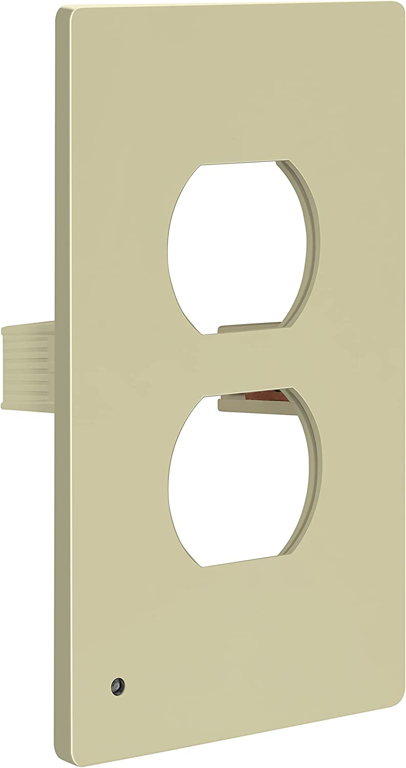 TOPGREENER Guide Light Wall Plate, Screwless Duplex Outlet Cover with