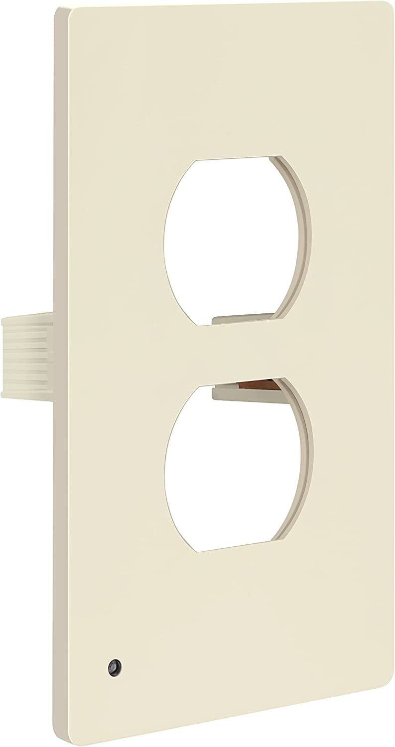 TOPGREENER Guide Light Wall Plate, Screwless Duplex Outlet Cover with
