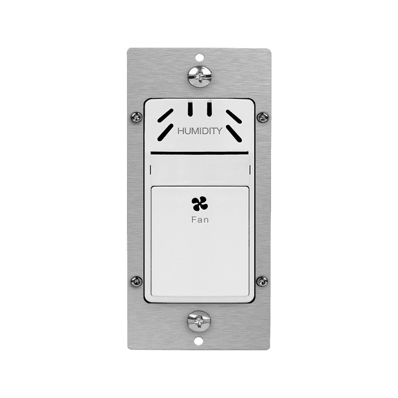 TOPGREENER Humidity Sensor Switch for Ventilation Fan, Air Moisture Detection, Bathroom Automated Control, Adjustable Timing, Neutral Wire Required, White