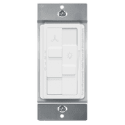 TOPGREENER Kalide Combo Dimmer Switch with 3-Speed Fan Control, Light and Fan Combination Switch, Single Pole, 2.5A, 200W LED/CFL, Neutral Wire Not Required, TGDSFS3-W, White