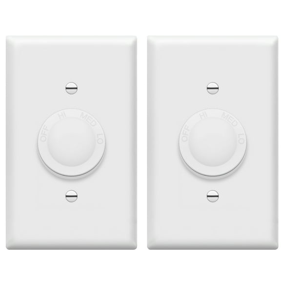 TOPGREENER Kalide Rotary Switch for 3-Speed Fan Control, Rotary Fan Control Switch, Fan Control Knob, Single Pole, 2.5A, TGRFS3-W-2PCS, White, 2-Pack