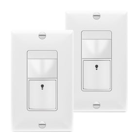 TOPGREENER Motion Sensor Switch with Ambient Light Level, Occupancy & Vacancy Modes, No Neutral Required, Ground Wire Required, 150W LED/CFL, Single Pole, TDOS5-JM-W-2PCS, White, 2 Pack