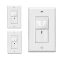 thumbnail image 1 of TOPGREENER Motion Sensor Switch, PIR Sensor with Ambient Light Level Detector, Occupancy Vacancy Modes, No Neutral Wire Required, Ground Wire Required, 5A, 360W LED/CFL, Single Pole, TDOS5-JM, 3 Pack, 1 of 7