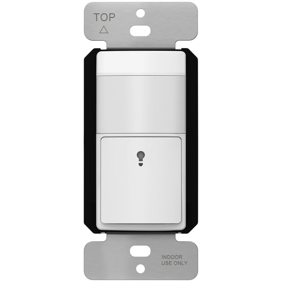 TOPGREENER PIR Motion Sensor Light Switch, Occupancy & Vacancy Motion Sensor Switch, 𝐎𝐩𝐞𝐫𝐚𝐛𝐥𝐞 𝐖𝐢𝐭𝐡𝐨𝐮𝐭 𝐆𝐫𝐨𝐮𝐧𝐝 𝐖𝐢𝐫𝐞, No Neutral Wire, Single Pole, TDOS5-HL-W, White
