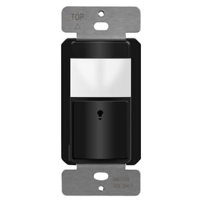 TOPGREENER PIR Passive Infrared Motion Sensor Switch, Ambient Light Level Detector, No Neutral Required, 5A, 1500W, Occupancy Vacancy Modes, Ground Wire Required, Single Pole, TDOS5-JM, Black