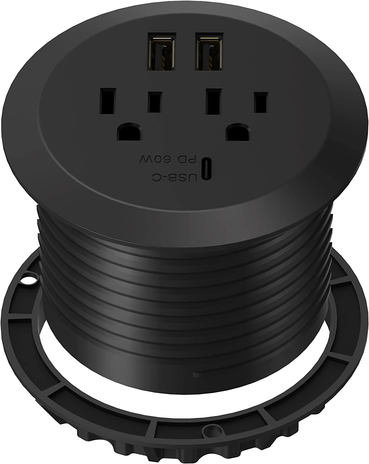 TOPGREENER Power Desk Grommet for Laptop Charging, Combination USB Type