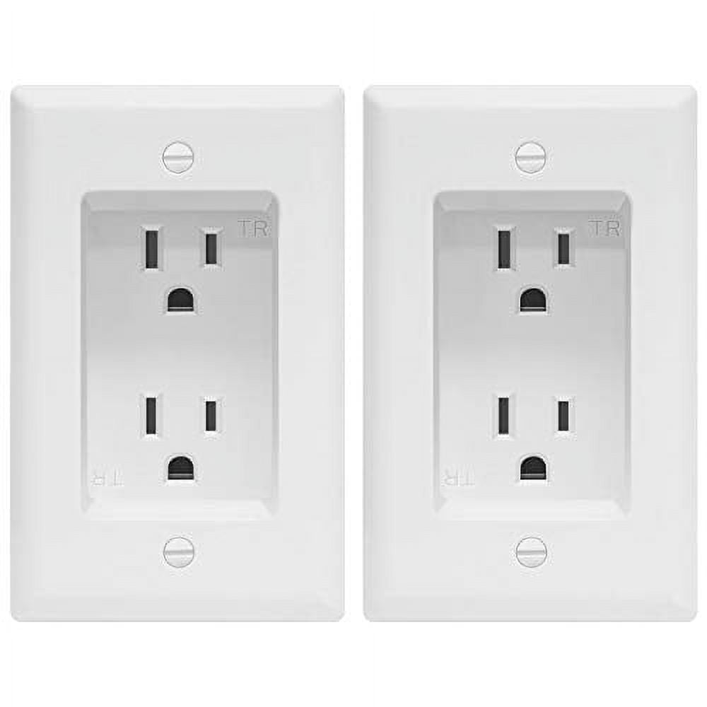TOPGREENER Recessed Duplex Receptacle Outlet, TamperResistant, Size 1