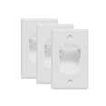 thumbnail image 1 of TOPGREENER Recessed Low Voltage Cable Wall Plate for Home Theaters, Size 1-Gang, Polycarbonate Thermoplastic, TG8881-W, White, 3 Pack, 1 of 5