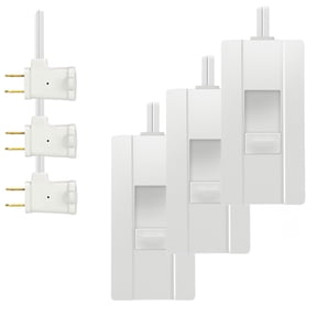 TOPGREENER Table-Top Plug in Dimmer for Table or Floor Lamps, Slide Control, Works with 360 Watt Incandescent and 150 Watt Dimmable CFL/LED, 6ft Cord, TGTTDL300-W, 3 Pack, White
