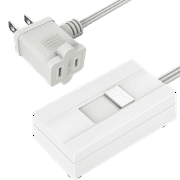 TOPGREENER Table-Top Plug in Dimmer for Table or Floor Lamps, Slide Control, Works with 360 Watt Incandescent/Halogen and 150 Watt Dimmable CFL/LED, Off at Lowest dim, 6ft Cord, TGTTDL300-W, White