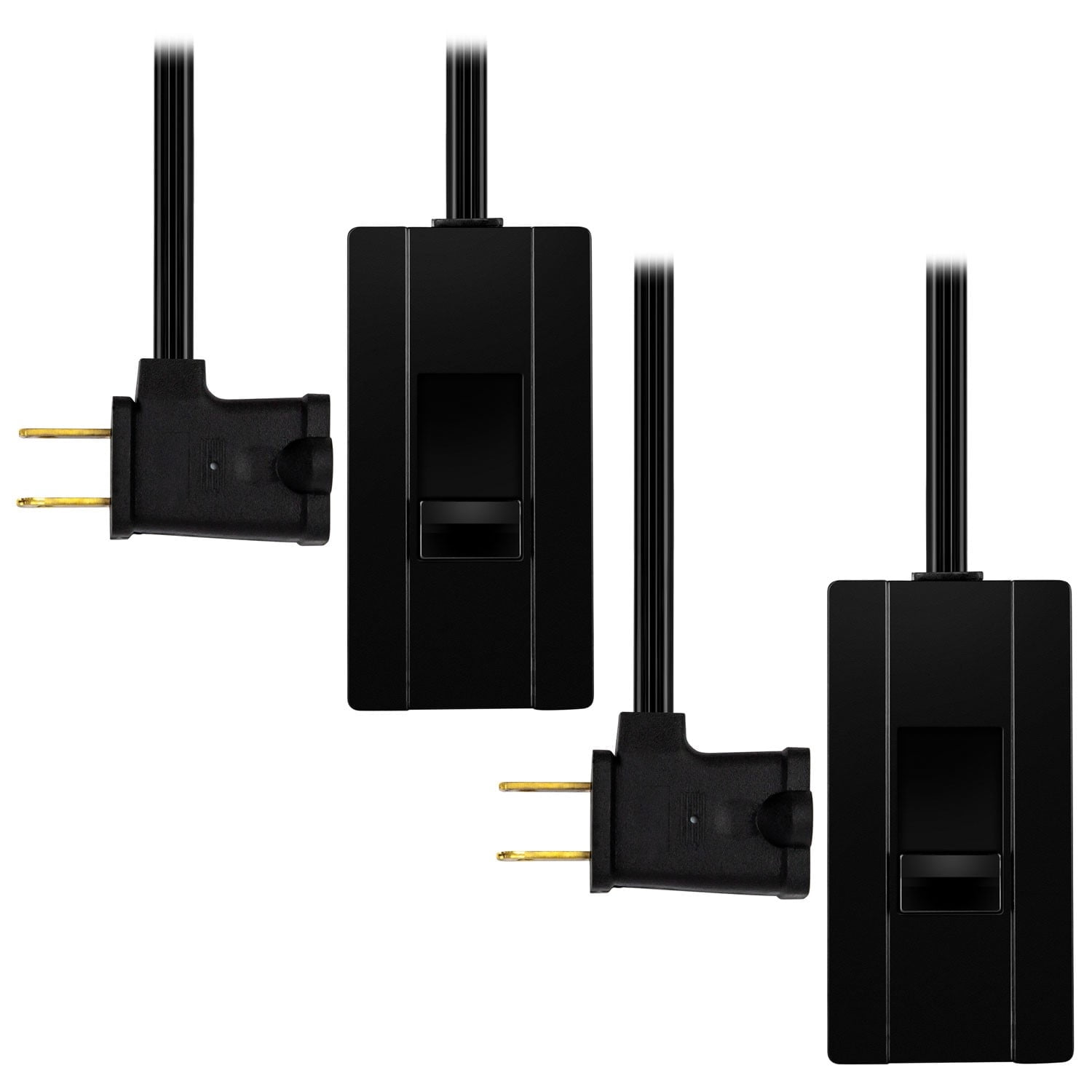 Black Plug-In Dimmer Switch for Lamps, 2 Pack