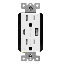 TOPGREENER USB C Outlet, Wall Charger, 15A TR Receptacle Plug, Electrical Socket, UL Listed, White