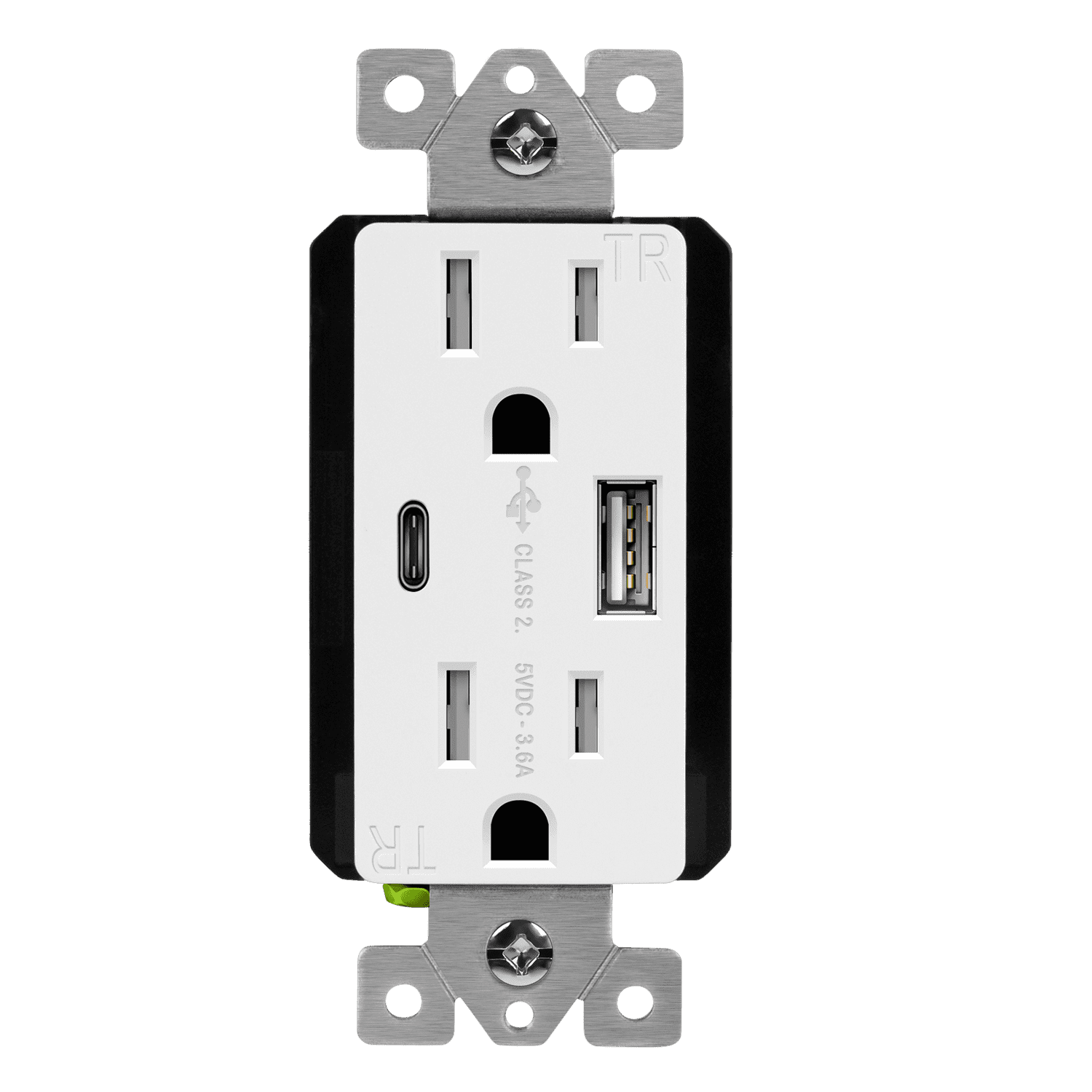 TOPGREENER USB Outlet, Type C USB Wall Charger Outlet, 15 Amp TR