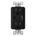 thumbnail image 1 of TOPGREENER USB Wall Outlet, Type C / A Ports, 60𝐖 𝐏𝐨𝐰𝐞𝐫 𝐃𝐞𝐥𝐢𝐯𝐞𝐫𝐲, 15A Tamper-Resistant Receptacles, GaN Technology, TU215PD60AC-BK, Black, 1 of 5
