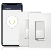 TOPGREENER Wi-Fi Smart Light Switch, UL Listed, NEUTRAL Wire Required, Single Pole or 3-Way, No Hub Required, UL listed, FCC Compliant, TGWF15S, 2 Pack