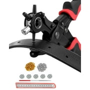 TOPHDY 2-in-1 Leather Hole Punch with Grommet Set, from Belts to Saddles, Ideal for DIY Projects