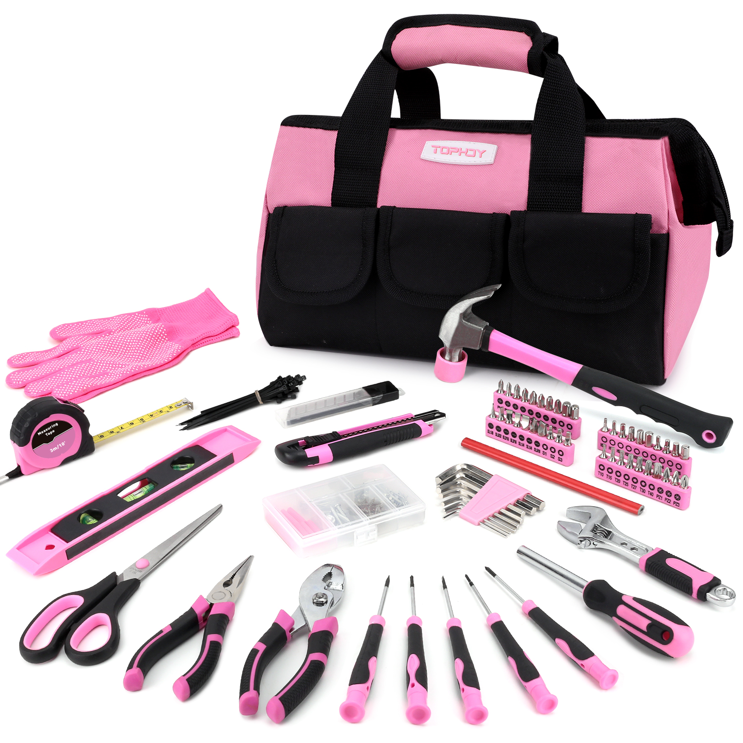 TOPHDY 275 Piece Pink Tool Set Tool Kit For Women With Pink Tool TOPHDY 275 Piece Pink Tool Set Tool Kit For Women With Pink Tool