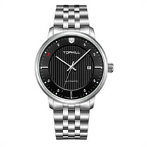 TOPHILL Men Women Couple Calendar Vintage Japanese Analog Automatic Self-Winding Mechanical Wrist Watch Steel Band Sapphire Crystal Waterproof Luminous Business Clock