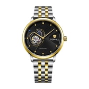 TOPHILL Skeleton Japanese Automatic Self-Winding Movement Vintage Men Mechanical Business Wrist Watch Stainless Steel Sapphire Crystal Waterproof Hollow Clock