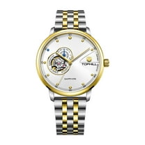 TOPHILL Skeleton Japanese Automatic Self-Winding Movement Vintage Men Mechanical Business Wrist Watch Stainless Steel Sapphire Crystal Waterproof Hollow Clock