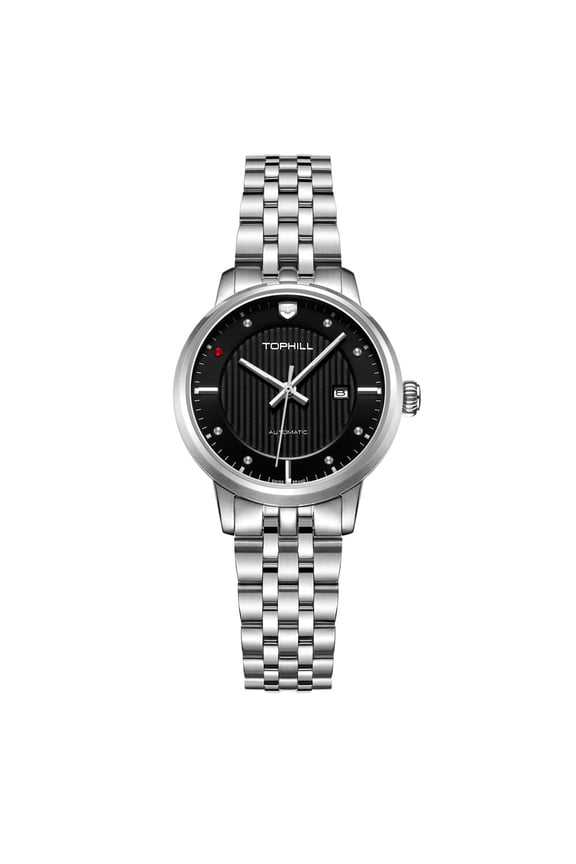 TOPHILL Women Men Couple Calendar Vintage Japanese Automatic Self-Winding Mechanical Movement Sapphire Crystal Wrist Watch Stainless Steel Luminous Clock