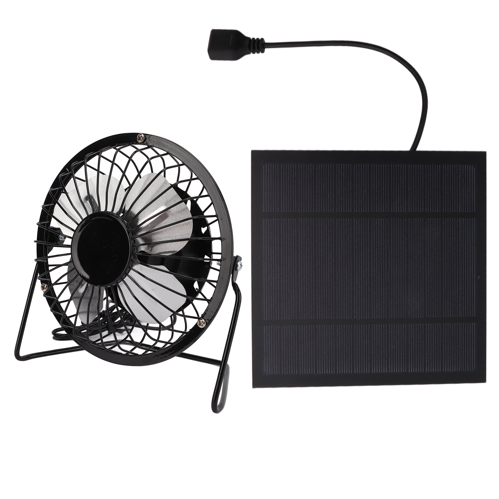 TOPINCN 5W Mini Solar Panel Powered USB Cooling Iron Fan Power Bank Fan for Home Office Outdoor