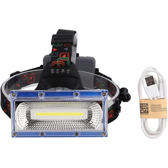 TOPINCN COB LED Headlamp USB Rechargeable, Super Bright Portable Camping Headlight with Floodlight Lightweight Headlight Flashlight for Outdoors (W608)
