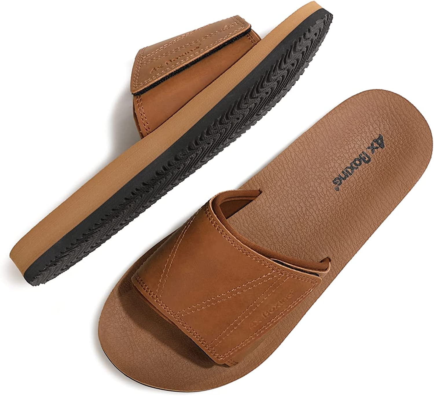 TOPIO Mens Slides Sandals Slip On Sandals Adjustable Slides