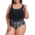 thumbnail image 1 of TOPIO Women Swimsuit Plus Size Swimsuit High Waisted Two Piece Flounce Bikini Swimwear, 1 of 6