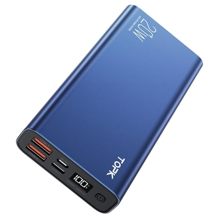 TOPK 20000mAh Portable Battery Charger LED 4 USB with USB C & USB A & Micro USB Port Power Bank